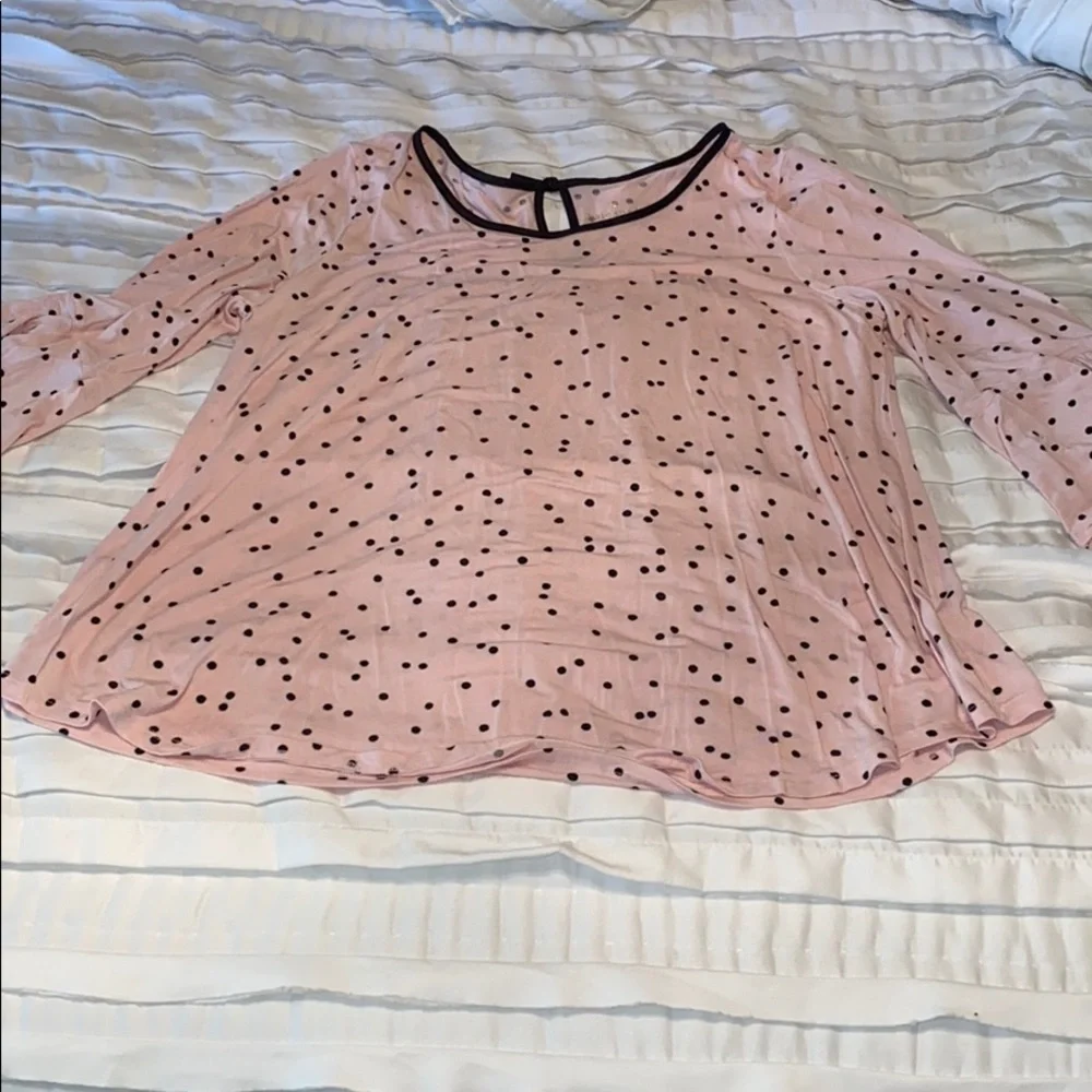 kate spade Pink and Black Polka Dot Pajama Set